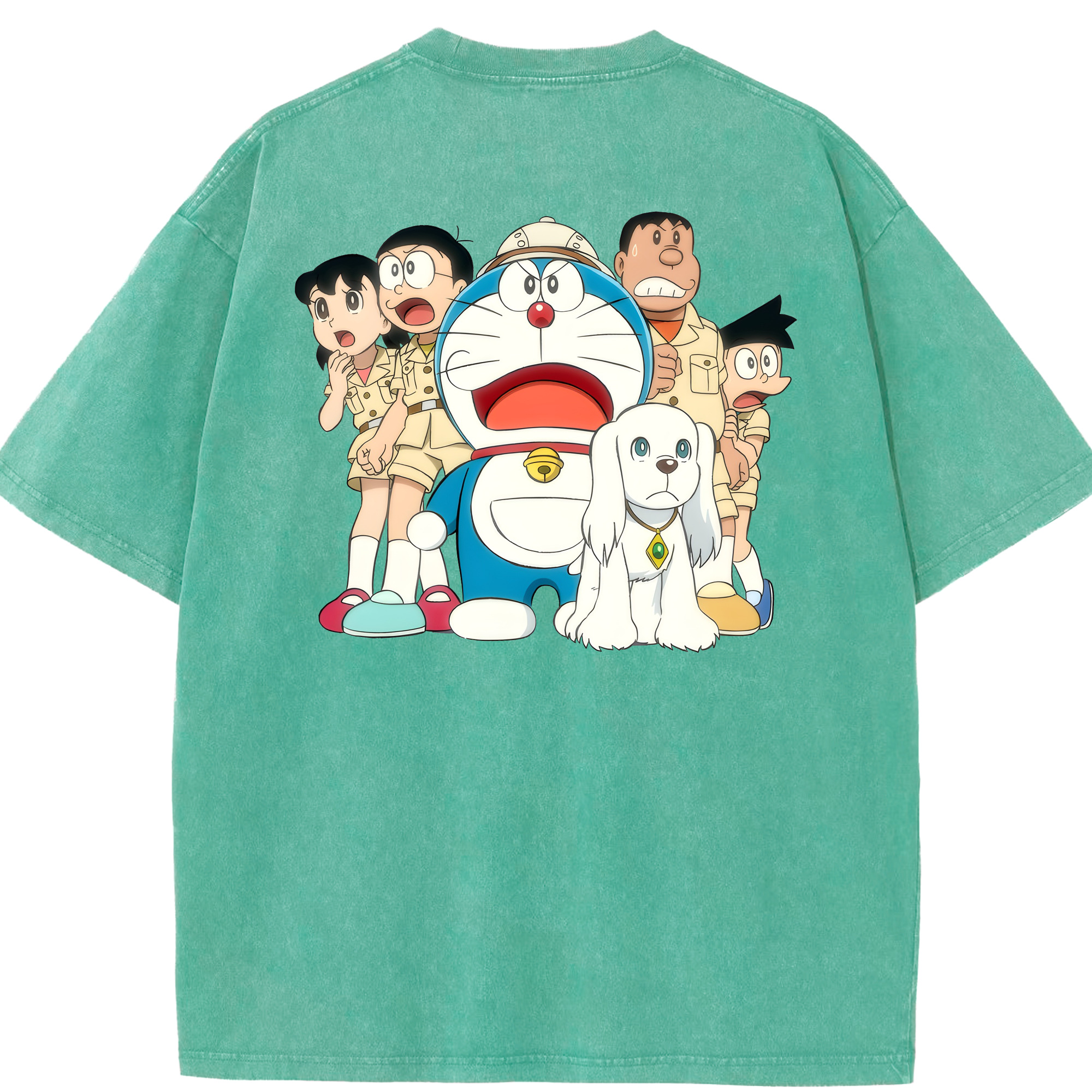 （画像用） ドラえもん Doraemon 綿100% ヴィンテージ風 半袖Tシャツ（背面プリント）